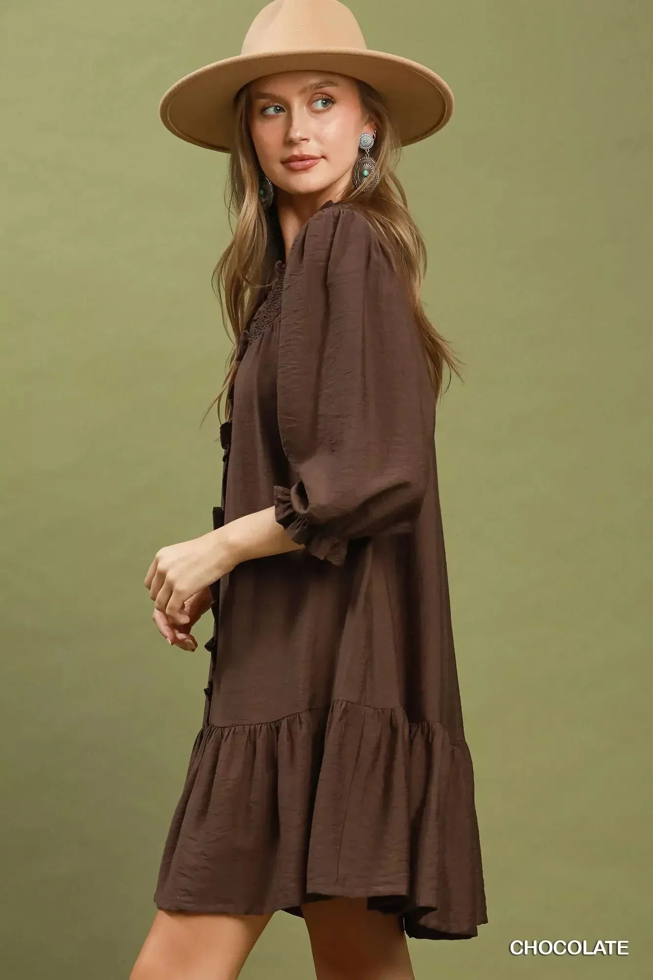 Umgee Smocked Ruffle Detail Tiered Mini Dress sold by Zulily product image thumbnail 2