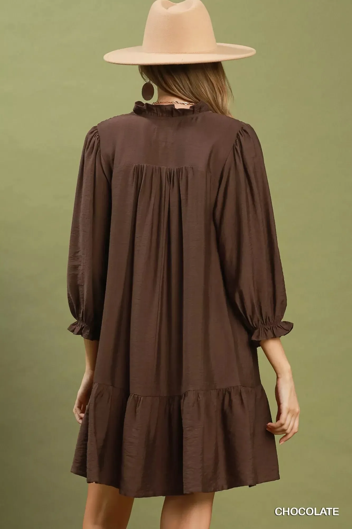 Umgee Smocked Ruffle Detail Tiered Mini Dress sold by Zulily product image thumbnail 3