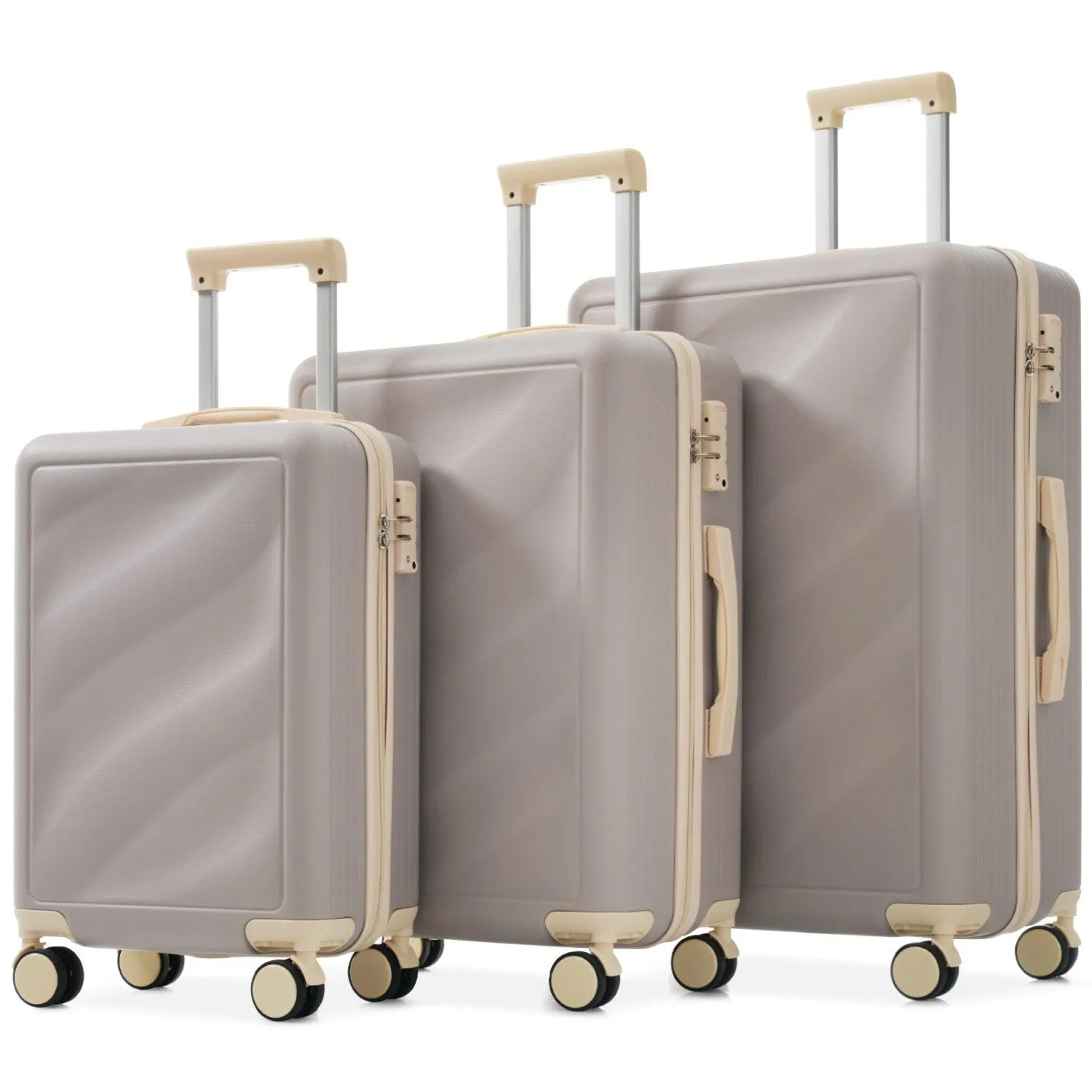 Luggage Set 3 Piece, Lightweight Durable ABS Suitcases with Spinner Wheels and TSA Lock, Carry-on & Checked Travel Luggage (20"/24"/28") sold by Zulily product image thumbnail 2