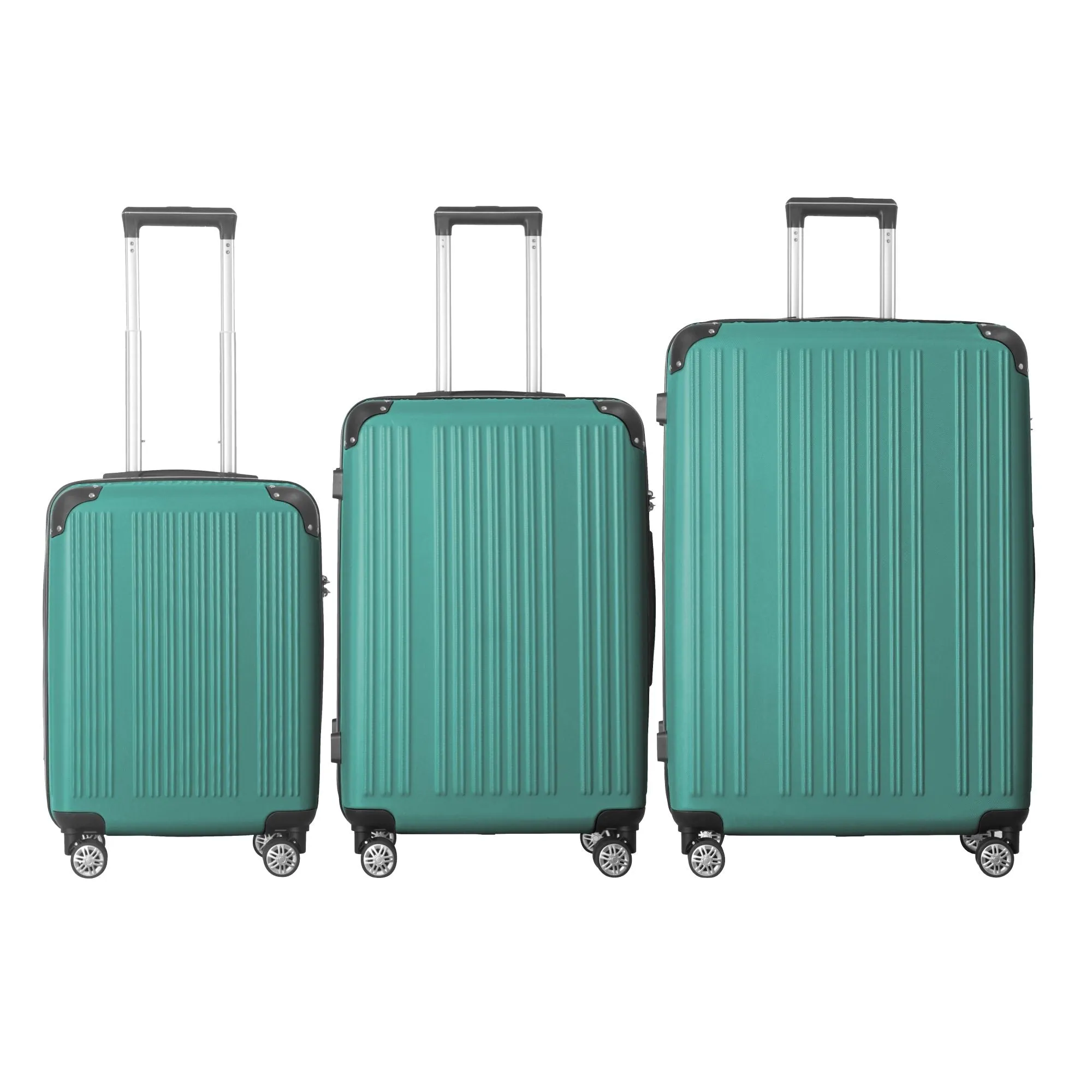 3-Piece Lightweight ABS Hardshell Luggage Set (20", 24", 26") in Fresh Green with Spinner Wheels, TSA Lock, and Adjustable Telescopic Handle - Durable Travel Suitcases sold by Zulily