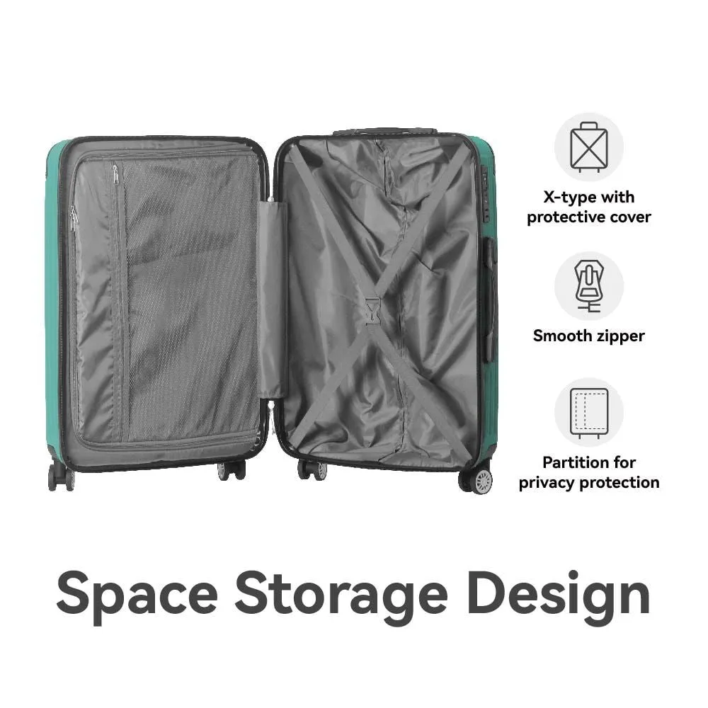 3-Piece Lightweight ABS Hardshell Luggage Set (20", 24", 26") in Fresh Green with Spinner Wheels, TSA Lock, and Adjustable Telescopic Handle - Durable Travel Suitcases sold by Zulily product image thumbnail 5