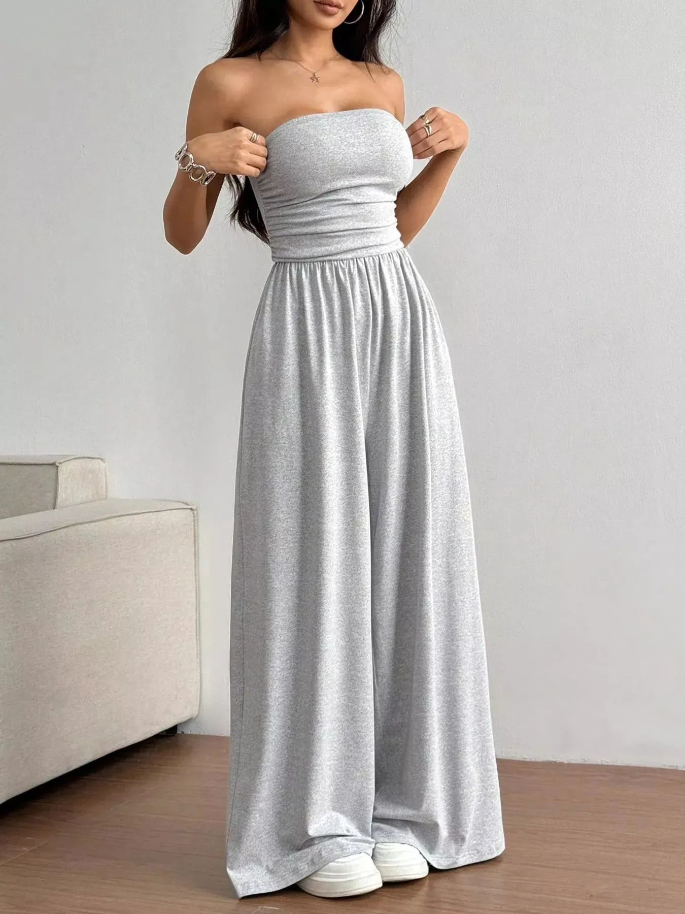 Effortless Chic Tube Top Wide Leg Jumpsuit sold by Zulily product image thumbnail 3
