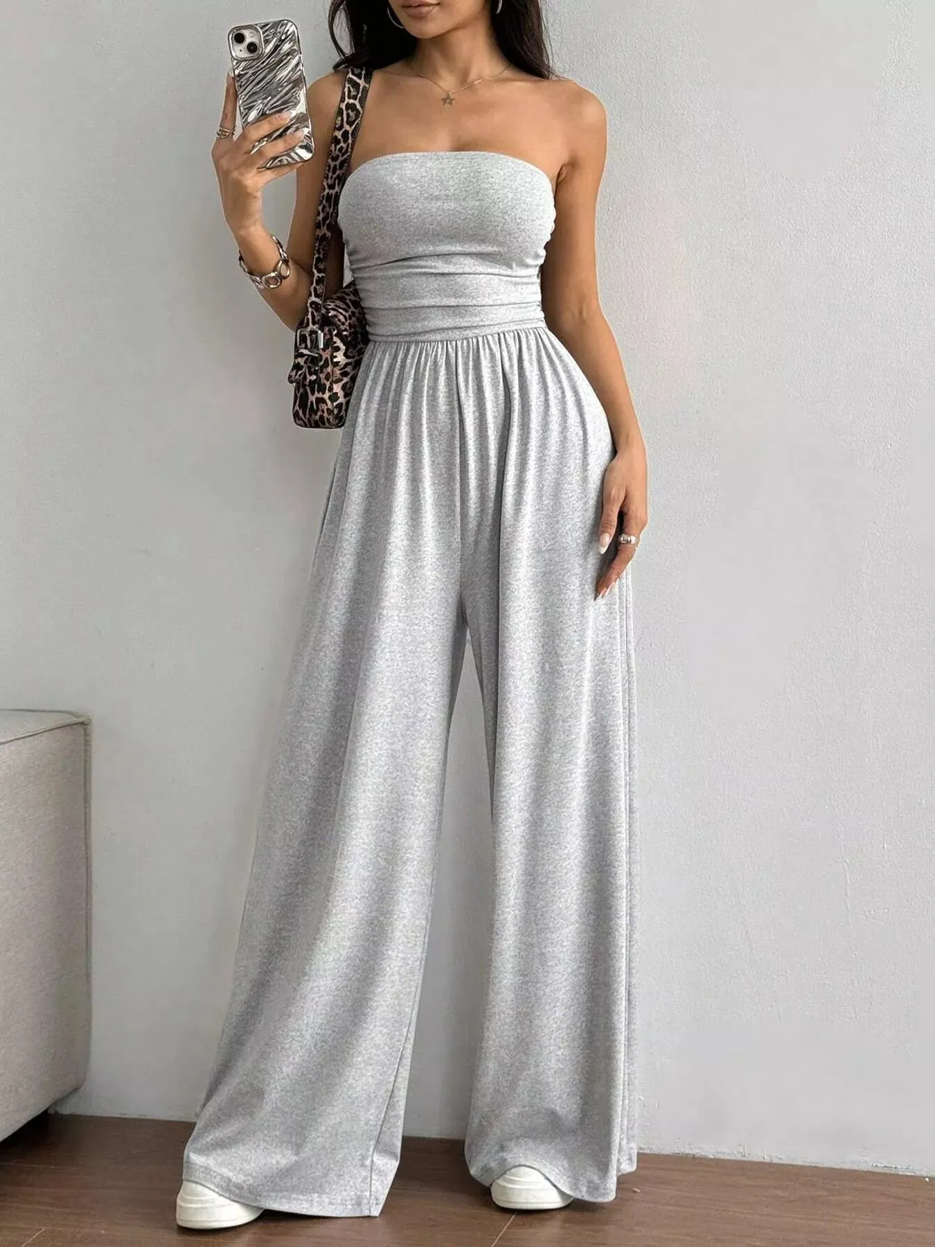 Effortless Chic Tube Top Wide Leg Jumpsuit sold by Zulily product image thumbnail 4