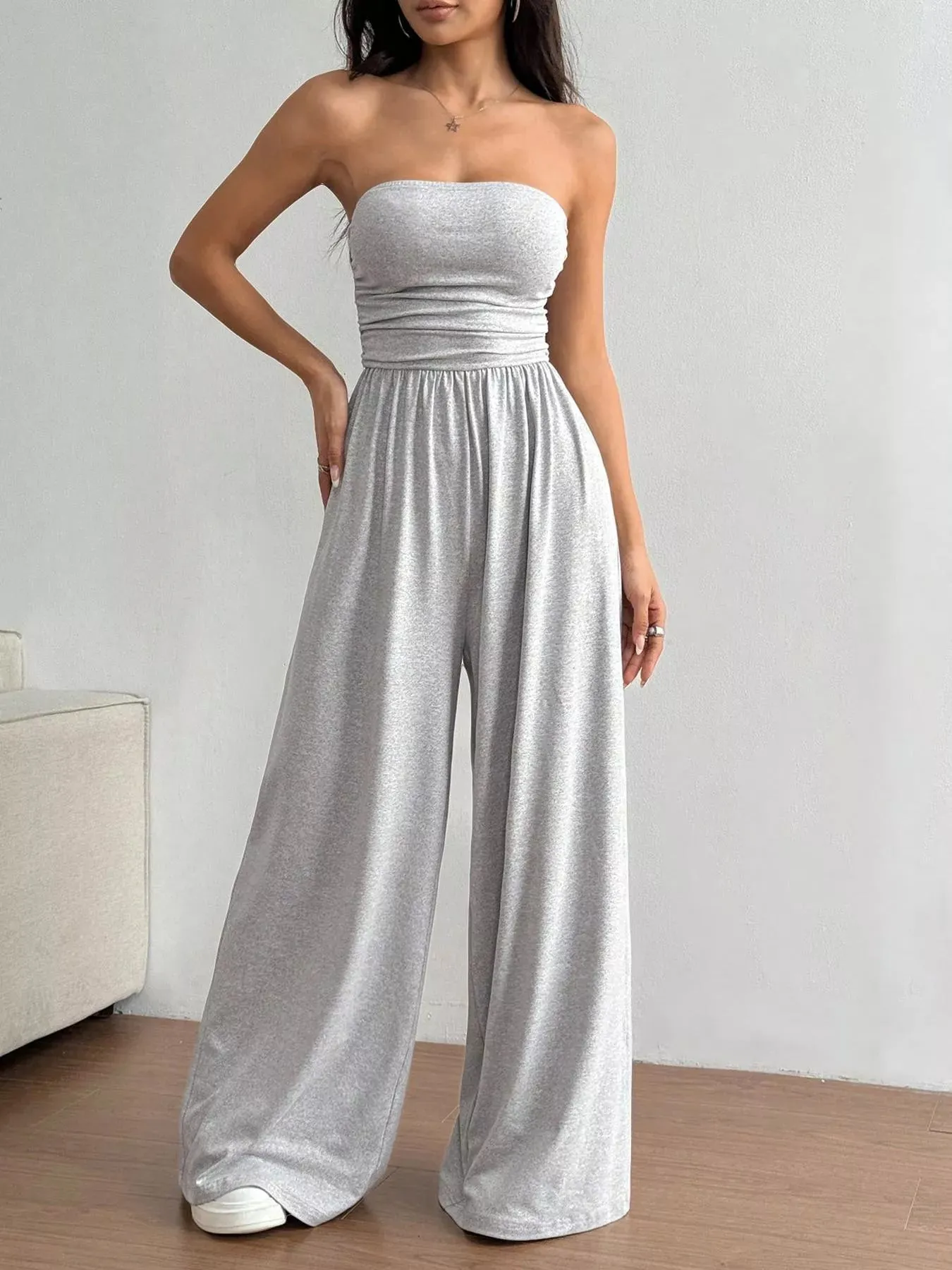 Effortless Chic Tube Top Wide Leg Jumpsuit sold by Zulily