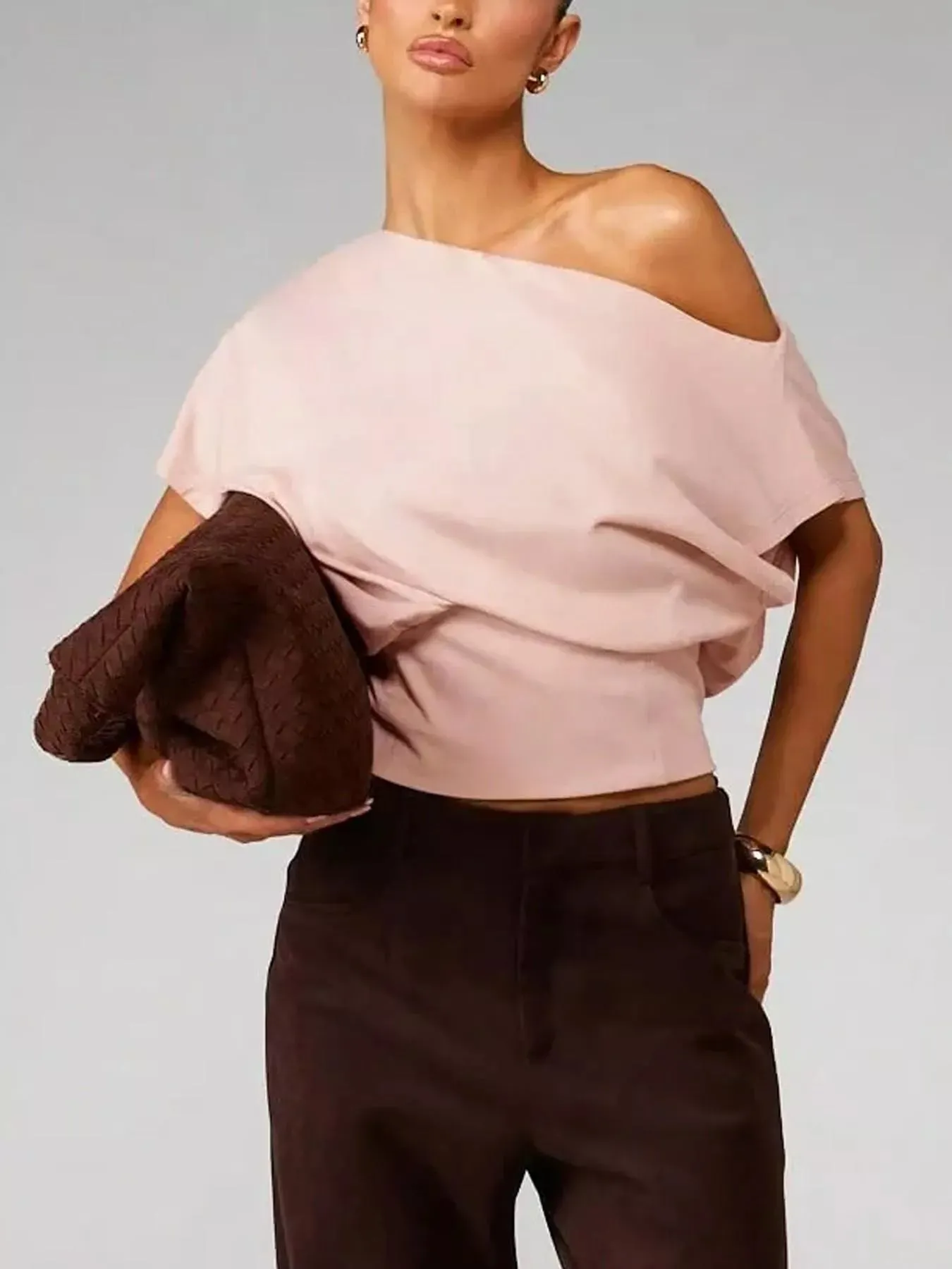 One Shoulder Crop T-Shirt sold by Zulily product image thumbnail 4
