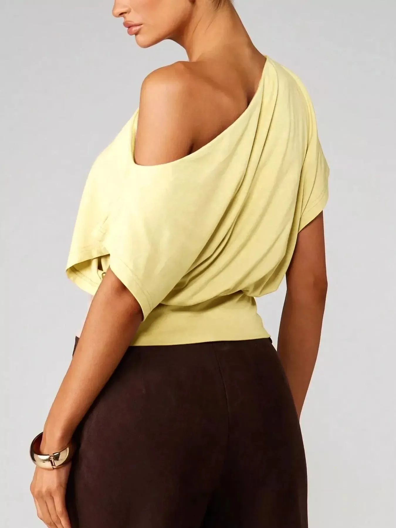 One Shoulder Crop T-Shirt sold by Zulily product image thumbnail 2