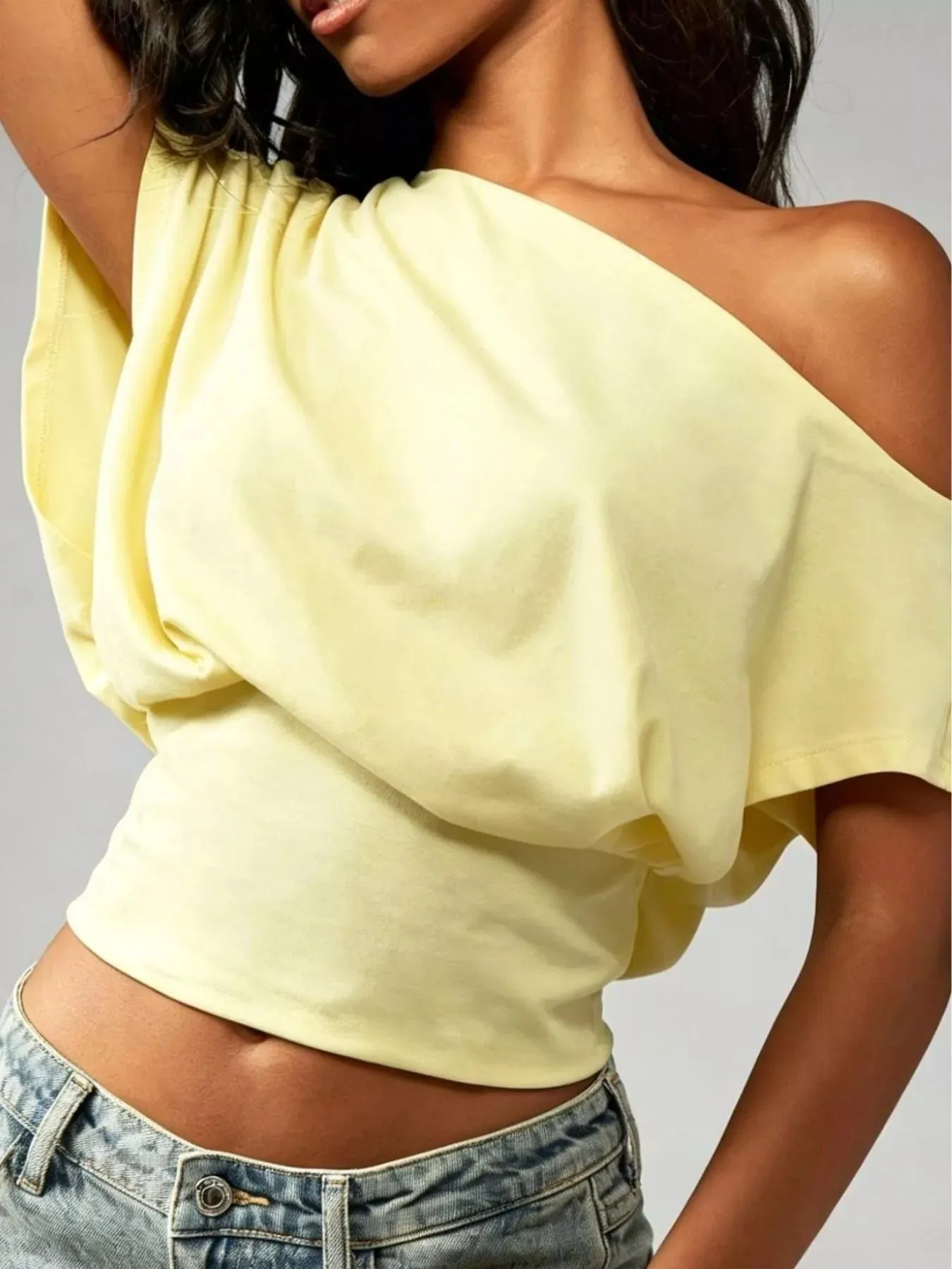 One Shoulder Crop T-Shirt sold by Zulily product image thumbnail 3