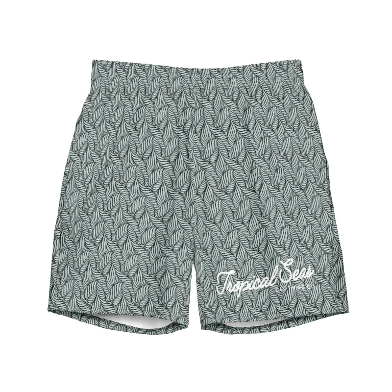 Men's Eco Grey Palm Swim Trunks made by Zulily