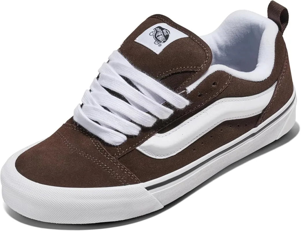 [vn0009qcnwh] Mens Vans Knu Skool - Brown/white made by Vans