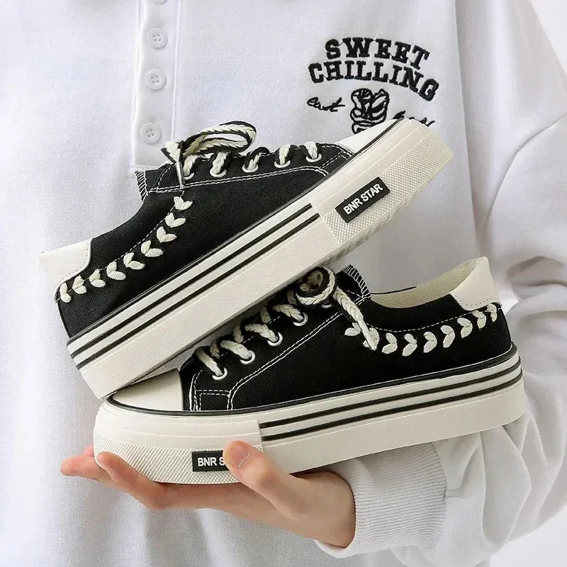 Women’s Platform Canvas Chunky Sneakers – Height Increasing Trainers sold by Zulily product image thumbnail 4