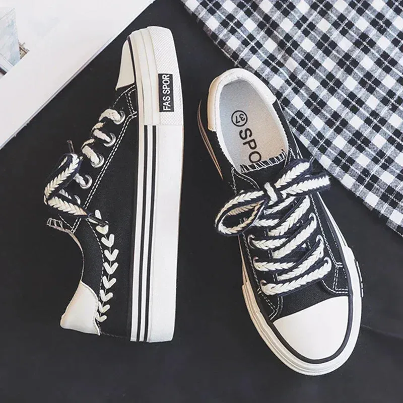 Women’s Platform Canvas Chunky Sneakers – Height Increasing Trainers sold by Zulily product image thumbnail 5
