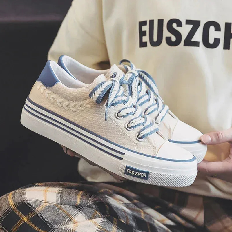 Women’s Platform Canvas Chunky Sneakers – Height Increasing Trainers sold by Zulily product image thumbnail 2