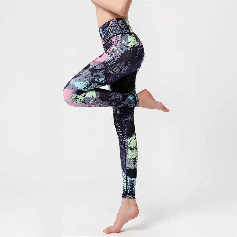 π Marble Print High-Waist Yoga Leggings β Sculpted Fit in Bold Purple sold by Zulily product image thumbnail 3