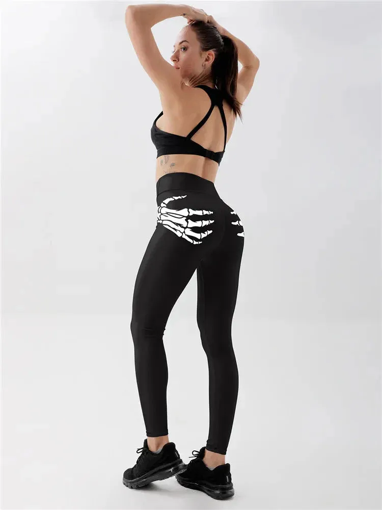🖤 Women's Claw Skull High-Waisted Yoga Leggings sold by Zulily product image thumbnail 4