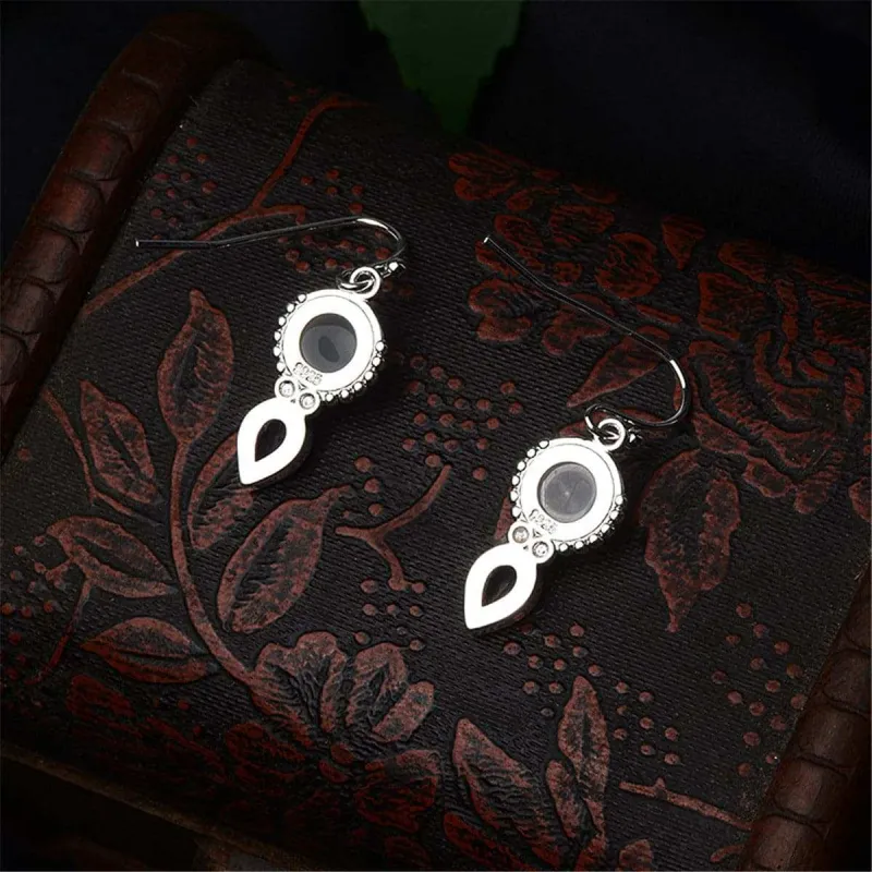 Cat's Eye & Crystal Silvertone Pear Cut Drop Earrings made by Zulily