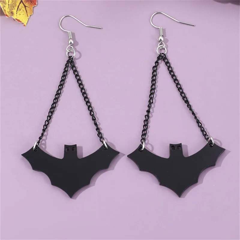 Black Bat Drop Earrings made by Zulily