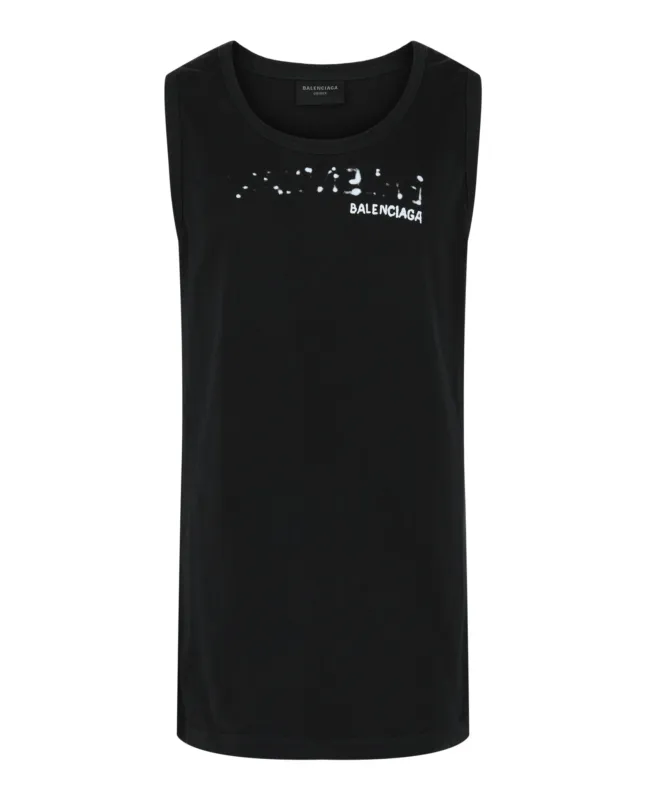 Balenciaga Logo Print Cotton Tank made by Balenciaga