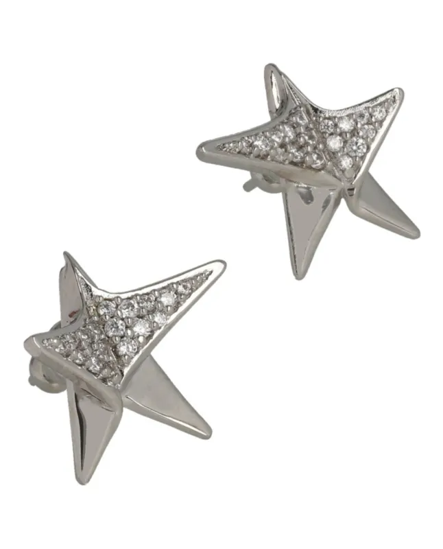 Ferragamo Crystal Embellished Star Earrings made by Salvatore Ferragamo