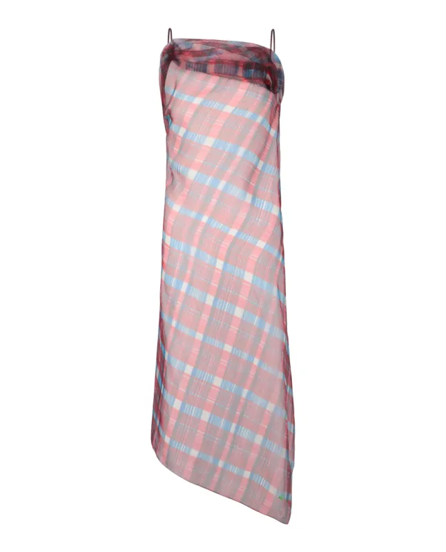 Ferragamo Plaid Asymmetrical Dress made by Salvatore Ferragamo