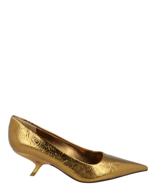 Ferragamo Eva Embossed Floral Pumps - Wide Width made by Salvatore Ferragamo