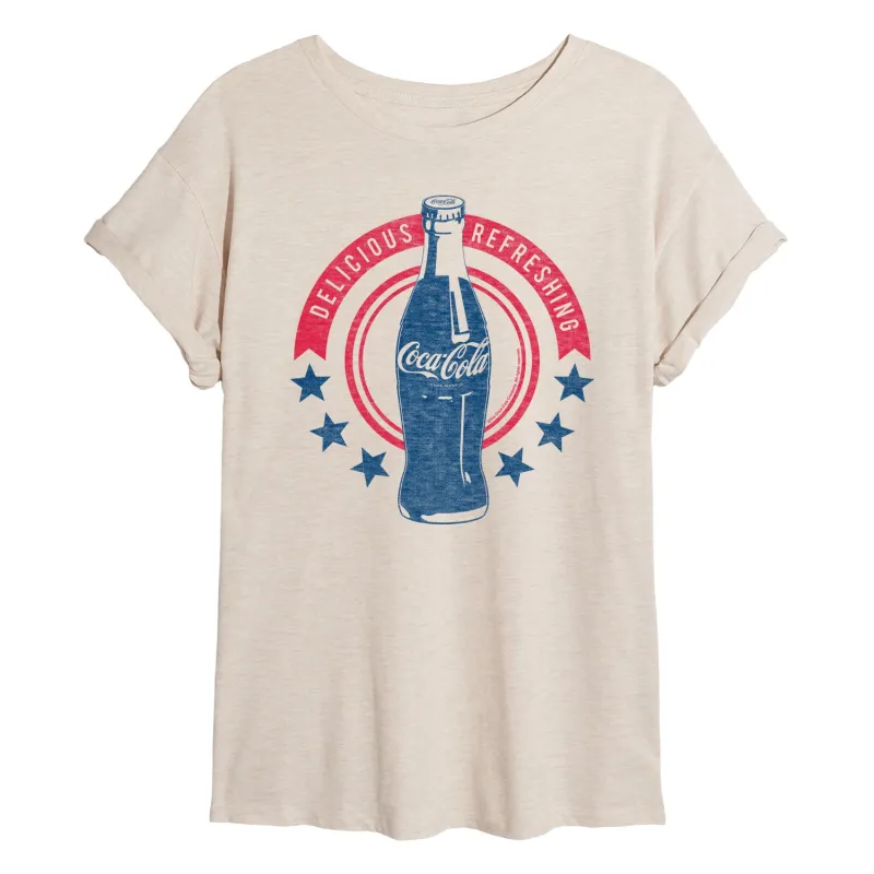 Coca-Cola - Stars Delicious Refreshing - Women's Oversized T-Shirt made by Coca-Cola