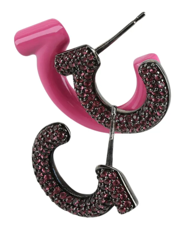 Ferragamo Crystal-Embellished Gancini Half-Hoop Earrings made by Salvatore Ferragamo