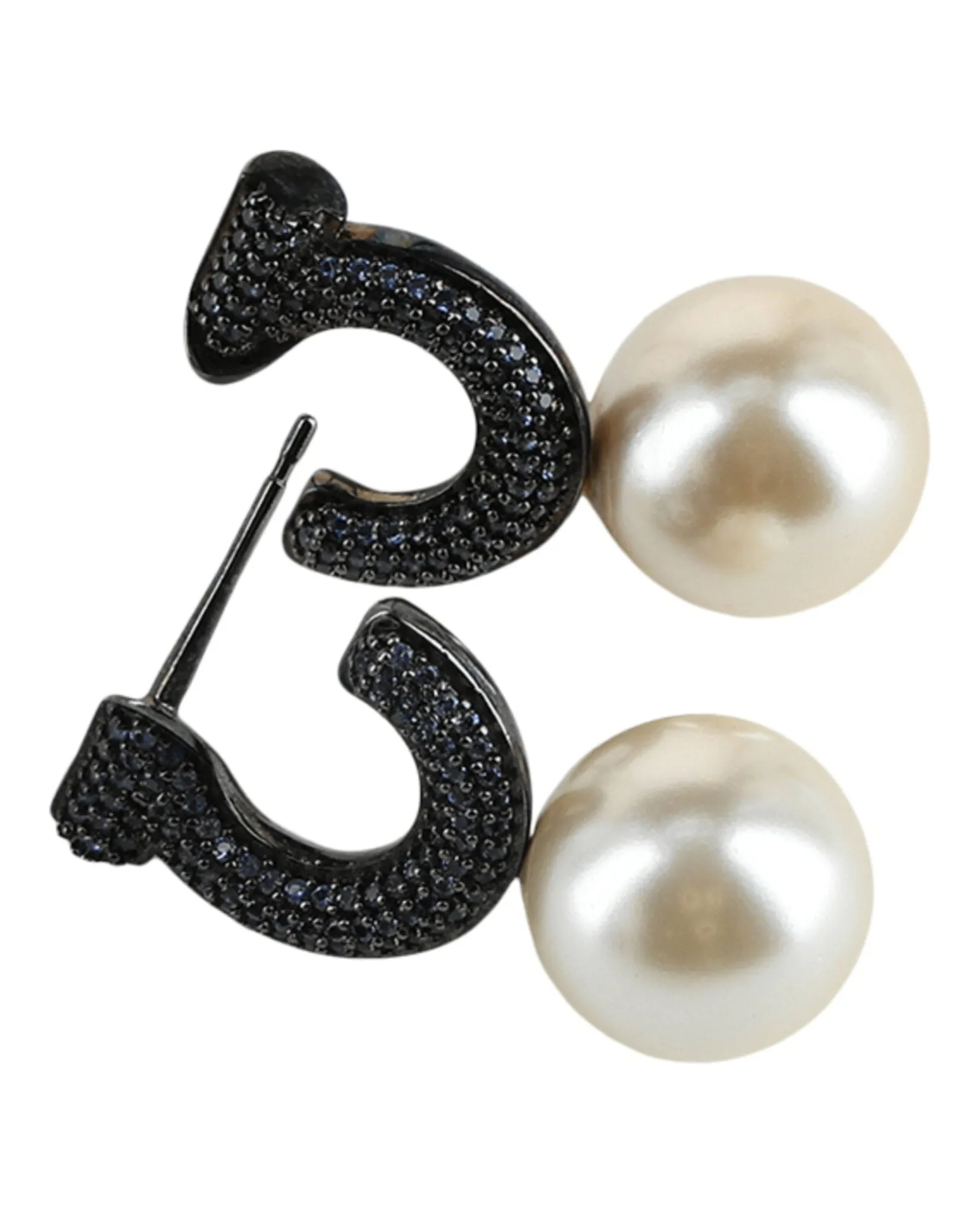 Ferragamo Gancini Faux Pearl Stud Earrings sold by Zulily
