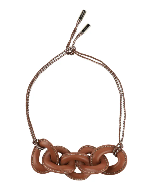 Ferragamo Sella Leather Choker Necklace made by Salvatore Ferragamo
