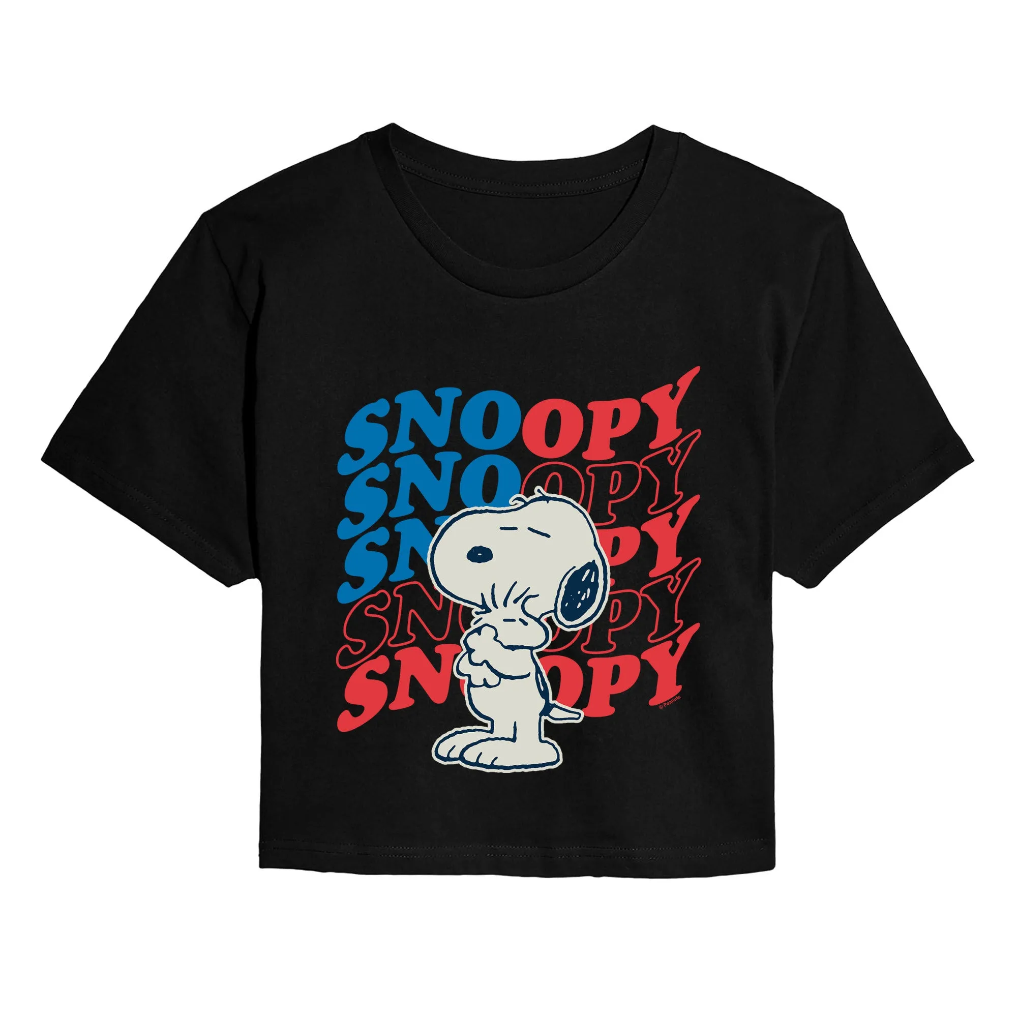 Peanuts - Snoopy Woodstock USA Hug - Juniors Cropped Graphic T-Shirt sold by Zulily product image thumbnail 2