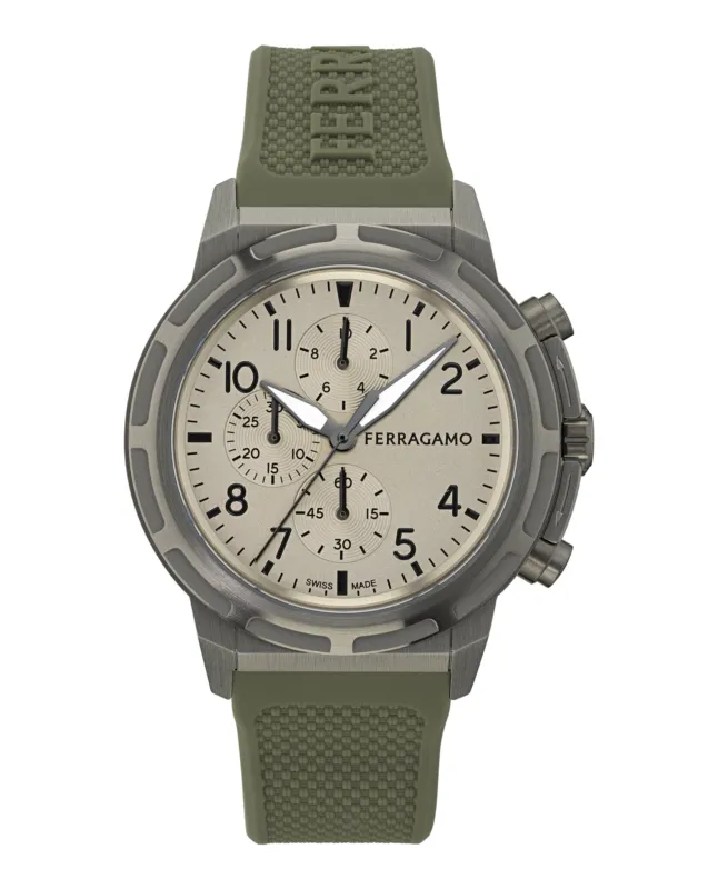 Ferragamo  Sport Chrono Silicone Watch made by Salvatore Ferragamo