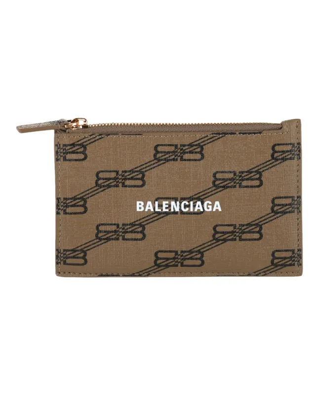 Balenciaga BB Monogram Coated Canvas Card Holder made by Balenciaga