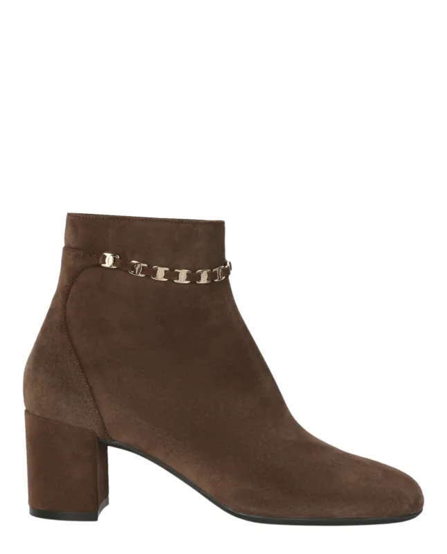 Ferragamo Ghila Suede Booties made by Salvatore Ferragamo