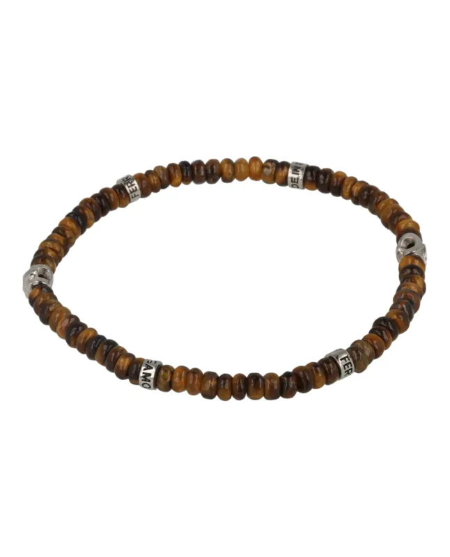 Ferragamo Medium Tiger Eye Beadstone Bracelet made by Salvatore Ferragamo