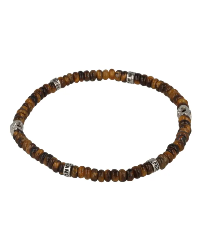 Ferragamo Small Tiger Eye Beadstone Bracelet made by Salvatore Ferragamo