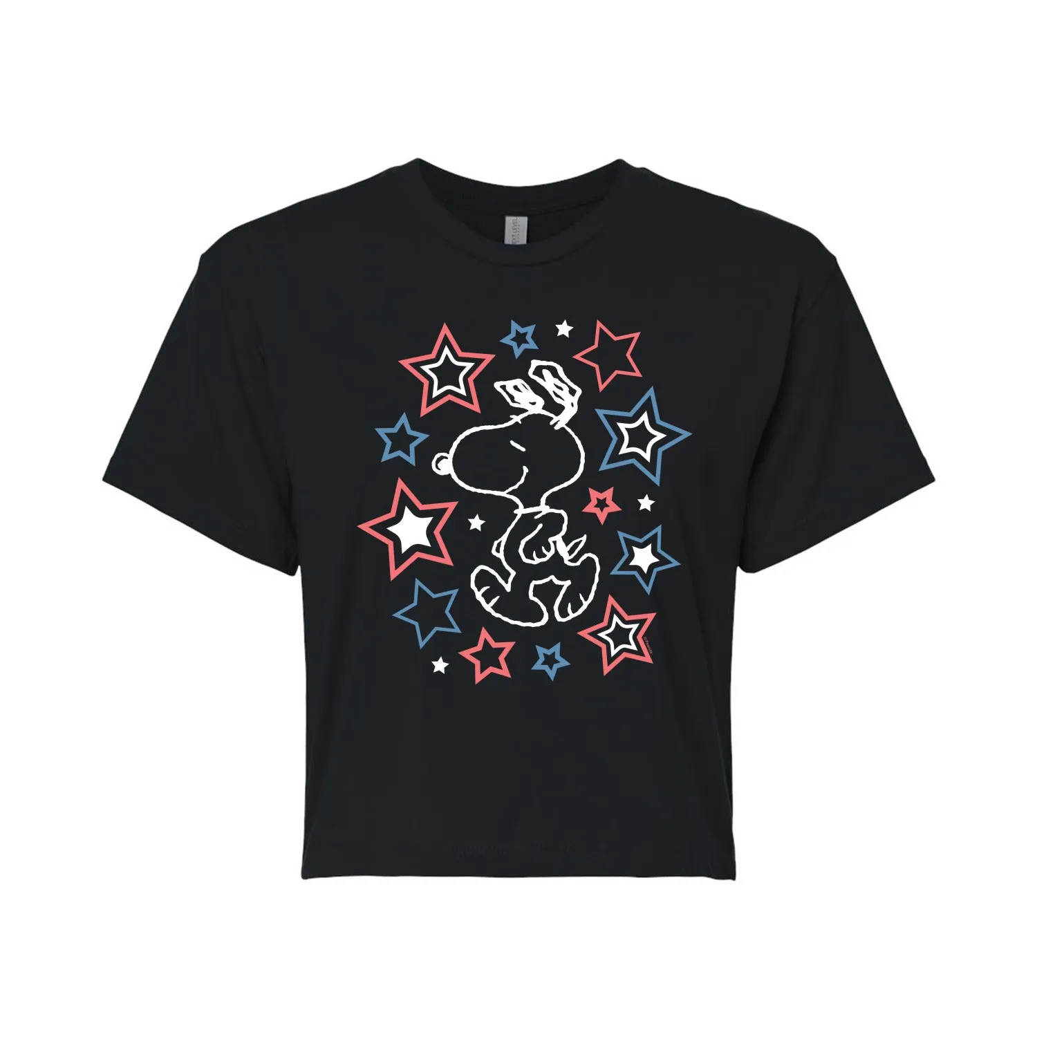 Peanuts - Snoopy Stars - Juniors Cropped Graphic T-Shirt sold by Zulily