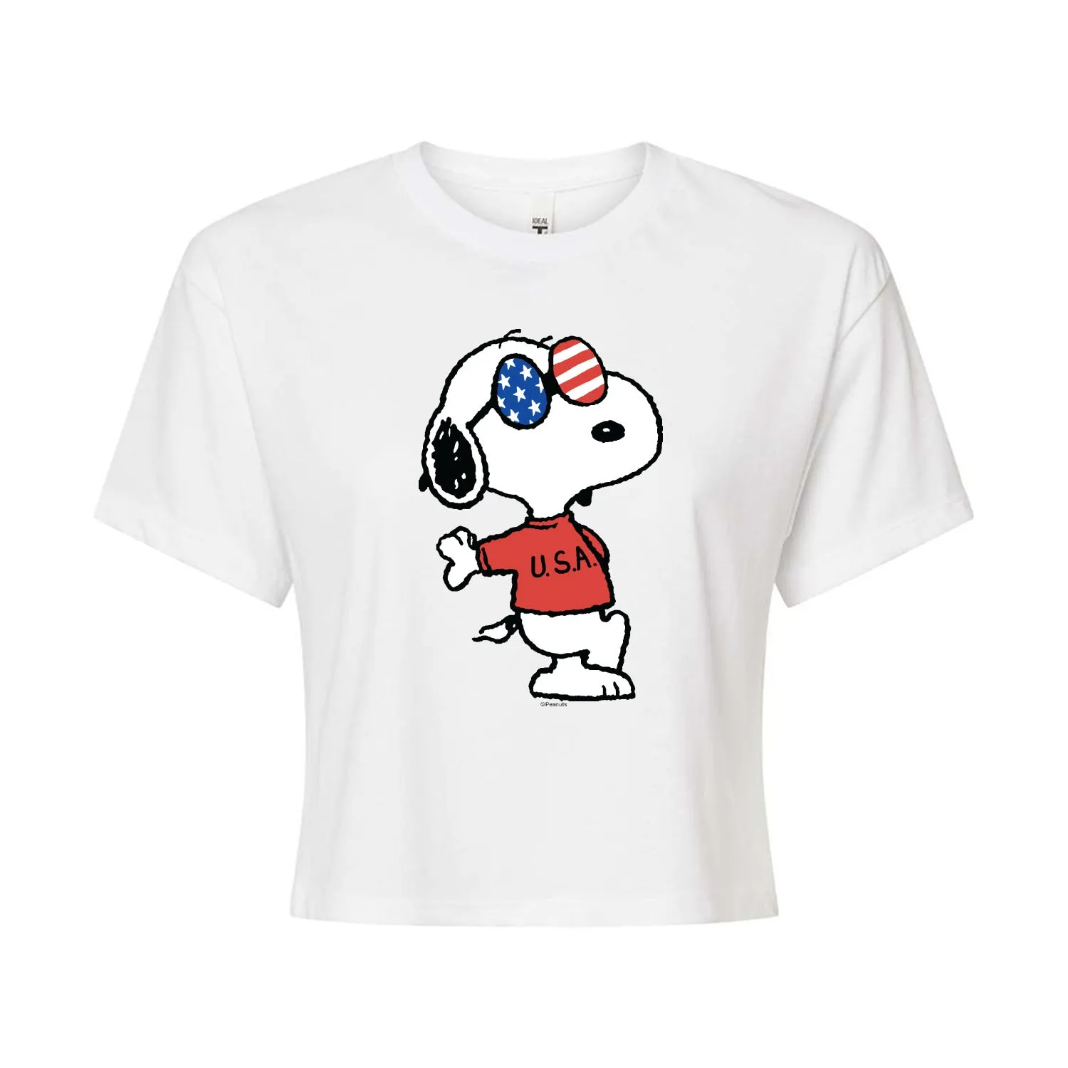 Peanuts - Snoopy USA Shades - Juniors Cropped Graphic T-Shirt sold by Zulily product image thumbnail 2