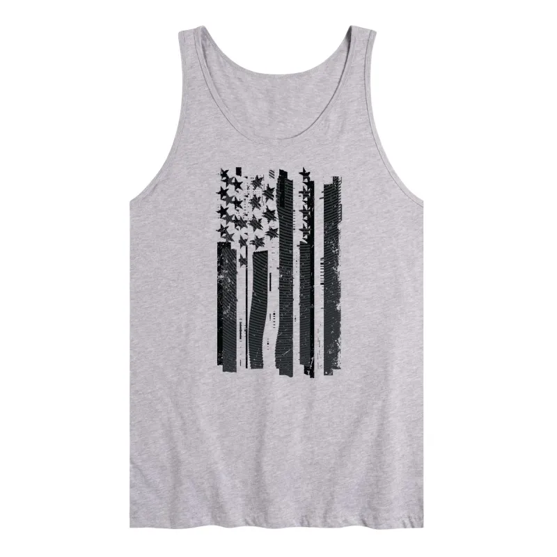 Instant Message - Glitched Freedom Flag Stamp - Men's Sleeveless Graphic Tank made by Zulily