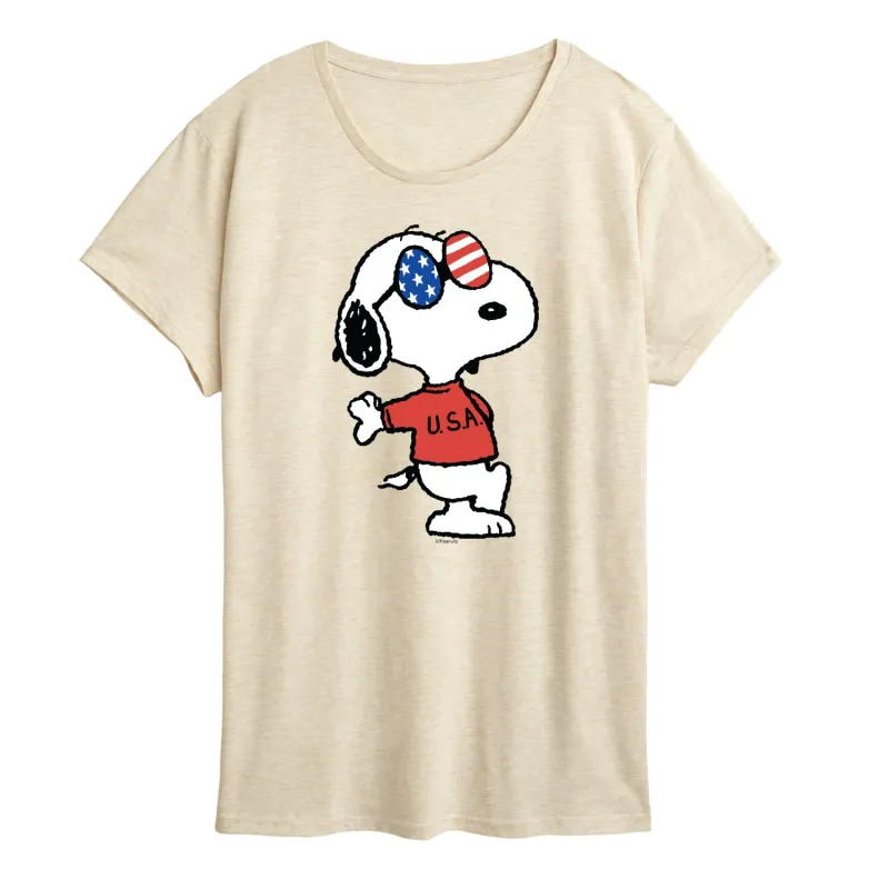 Peanuts - Snoopy USA Shades - Women's Short Sleeve Graphic T-Shirt made by Peanuts