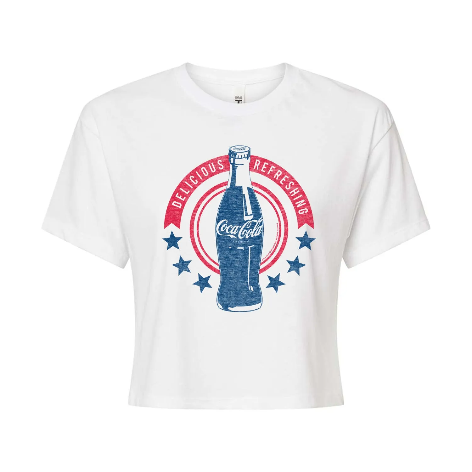 Coca-Cola - Stars Delicious Refreshing - Juniors Cropped Cotton Blend T-Shirt sold by Zulily product image thumbnail 2