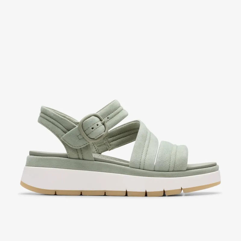 Womens Clarks Tuscan Strap - Light Green Suede made by Clarks