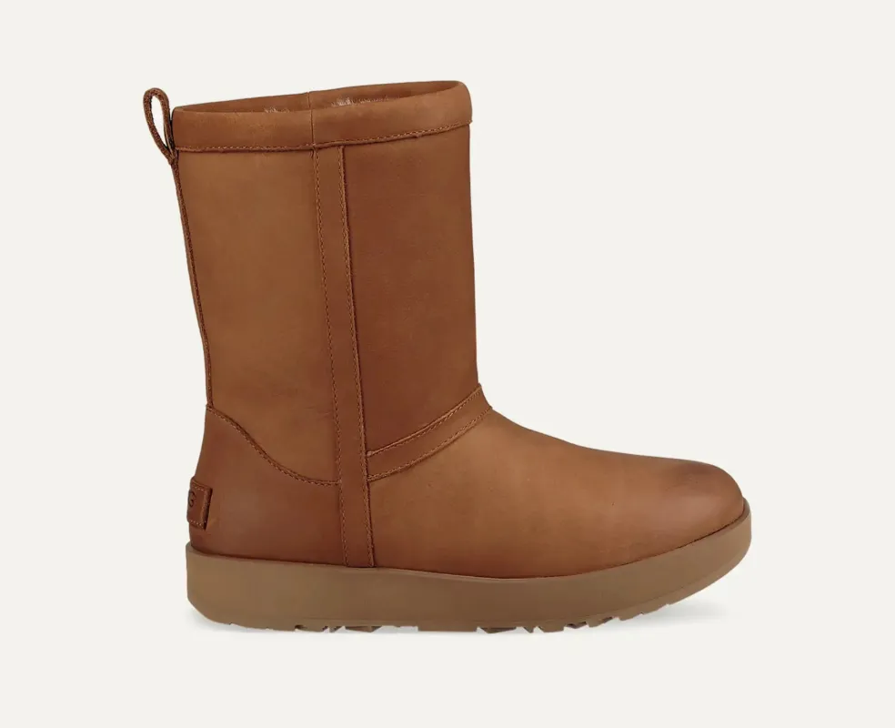 [1017509-che] Womens Ugg Classic Short Ii Leather Boot 'chestnut' made by UGG