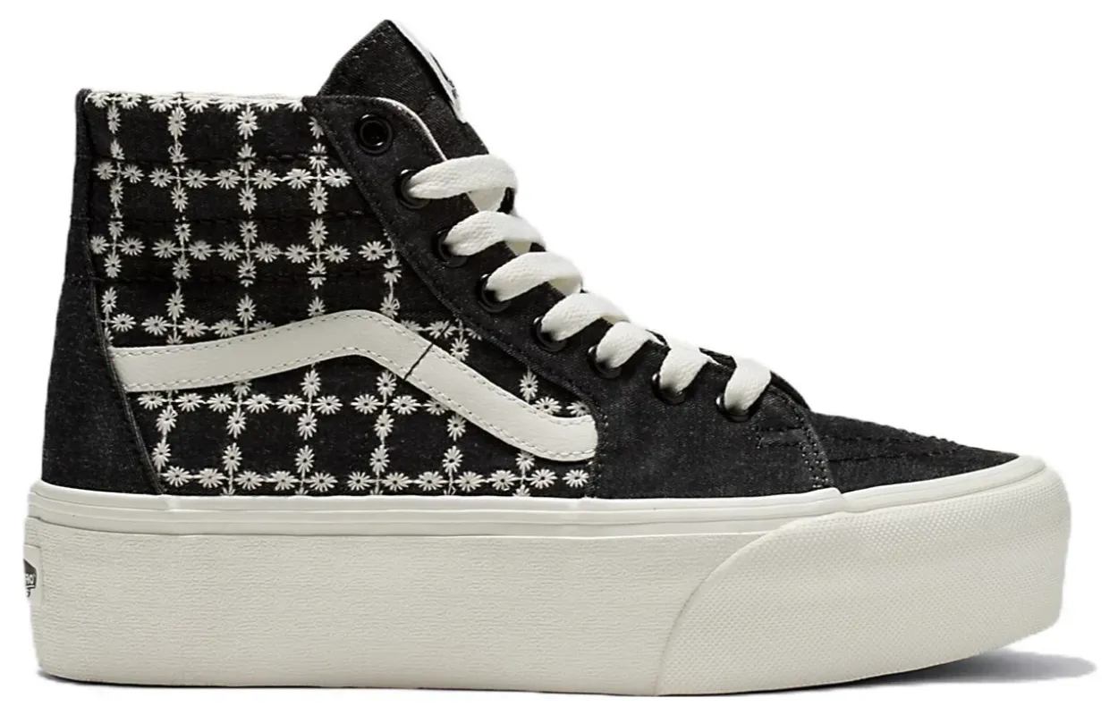 [vn0a5jmkbma] Mens Vans Denim Mix Sk-hi Tapered Stackform 'black' - Black/white made by Vans