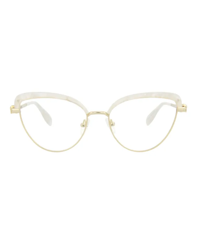 Alexander McQueen Cat Eye-Frame Metal Optical Frames made by Alexander McQueen