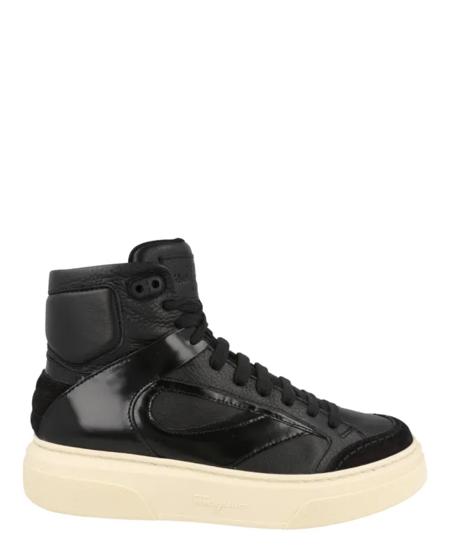 Ferragamo Cassio Leather High-Top Sneakers made by Salvatore Ferragamo
