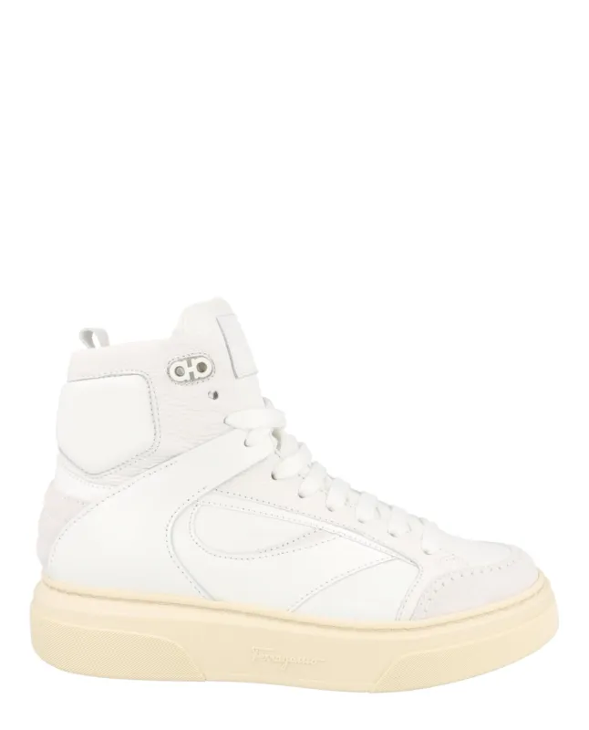 Ferragamo Cassio Leather High-Top Sneakers made by Salvatore Ferragamo