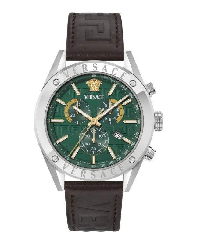 Versace Athletic Chrono Leather Strap made by Versace