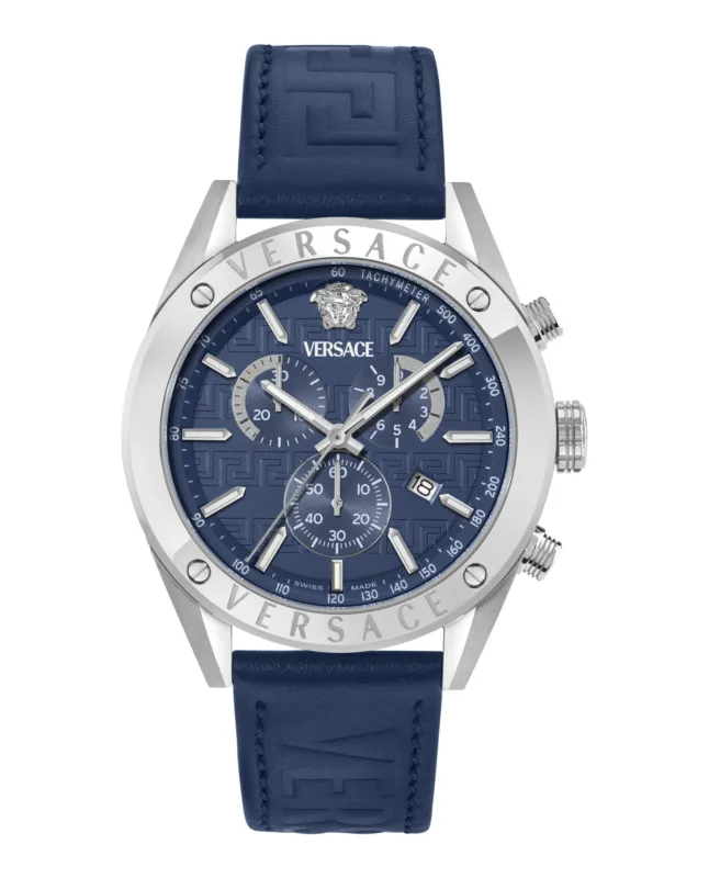 Versace Athletic Chrono Leather Strap made by Versace