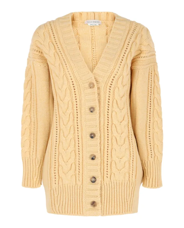 Alexander McQueen Cable Knit Oversized Cardigan made by Alexander McQueen