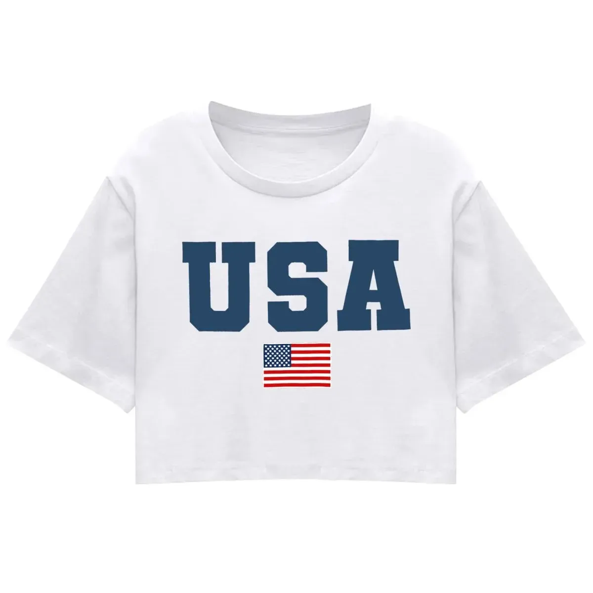4th of July USA Printed Cropped Shirt sold by Zulily product image thumbnail 3