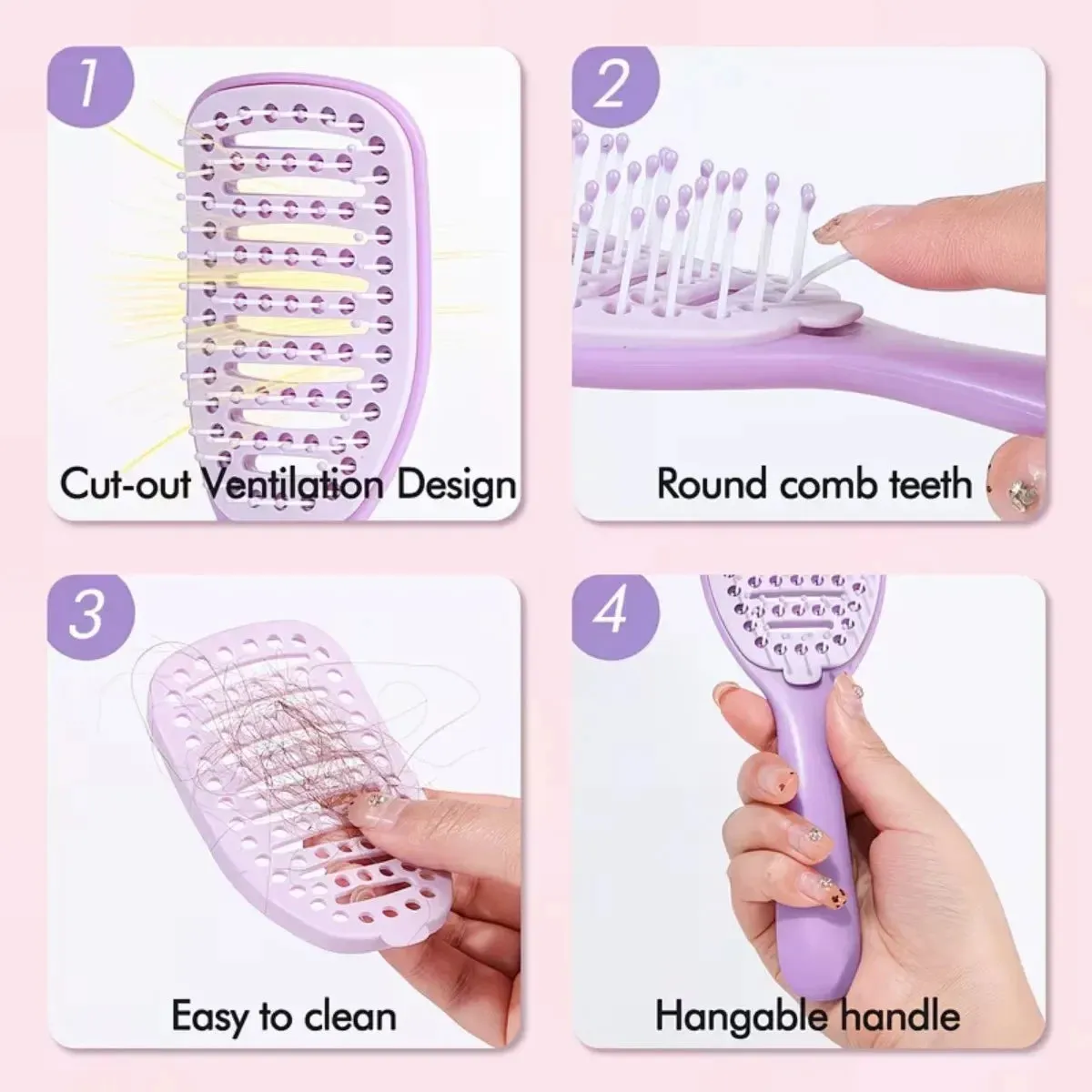 Foldable Self-Clean Detangler Brush sold by Zulily product image thumbnail 3